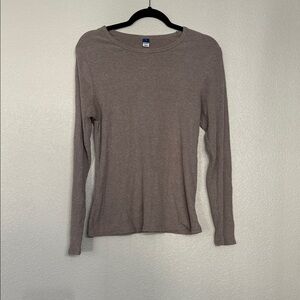 Old Navy Women's Long Sleeve Ribbed Top - Brown